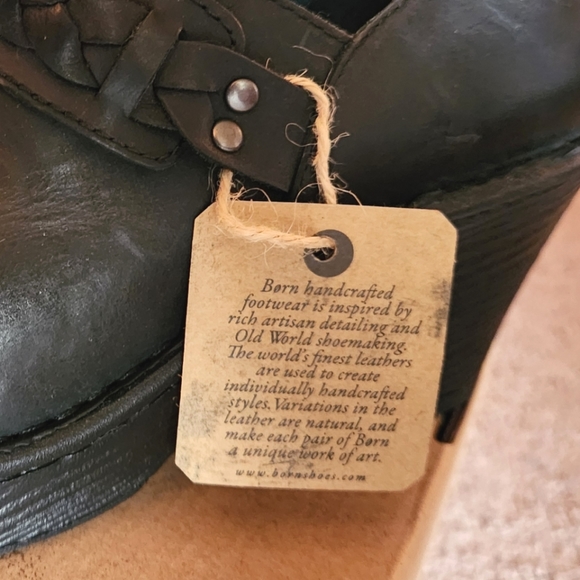 Black Born Skathi Shoes Clogs Casual Slip On Leather NWT - Picture 10 of 12